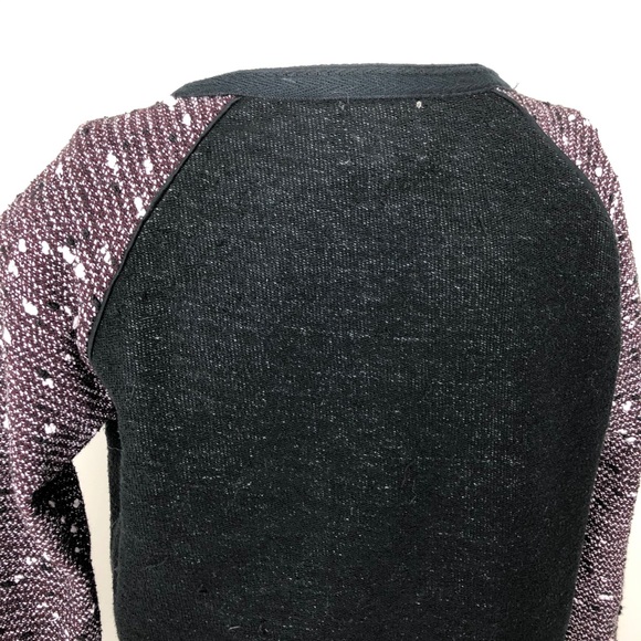 ONLY Black/Maroon Textured Raglan Sweatshirt Size M - Picture 9 of 13